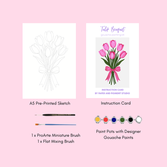 Tulip Bouquet- Gouache Painting Kit