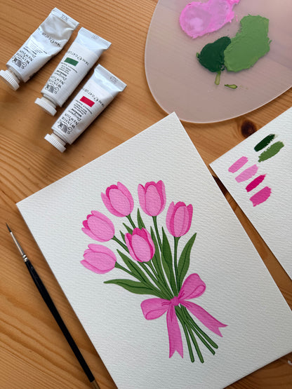 Tulip Bouquet- Gouache Painting Kit