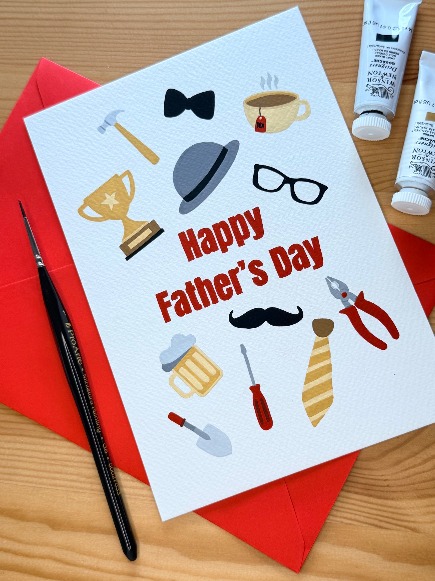 Father's Day Card- Gouache Painting Kit