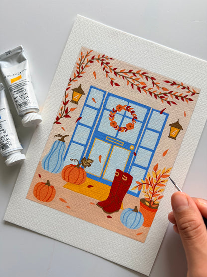 Autumn Doorstep- Gouache Painting Kit
