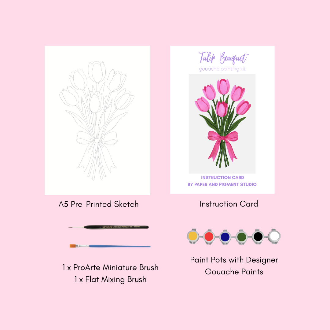 Tulip Bouquet- Gouache Painting Kit