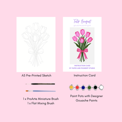 Tulip Bouquet- Gouache Painting Kit