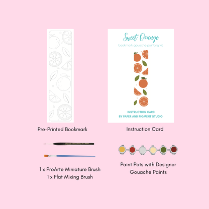 Sweet Orange- Bookmark Gouache Painting Kit