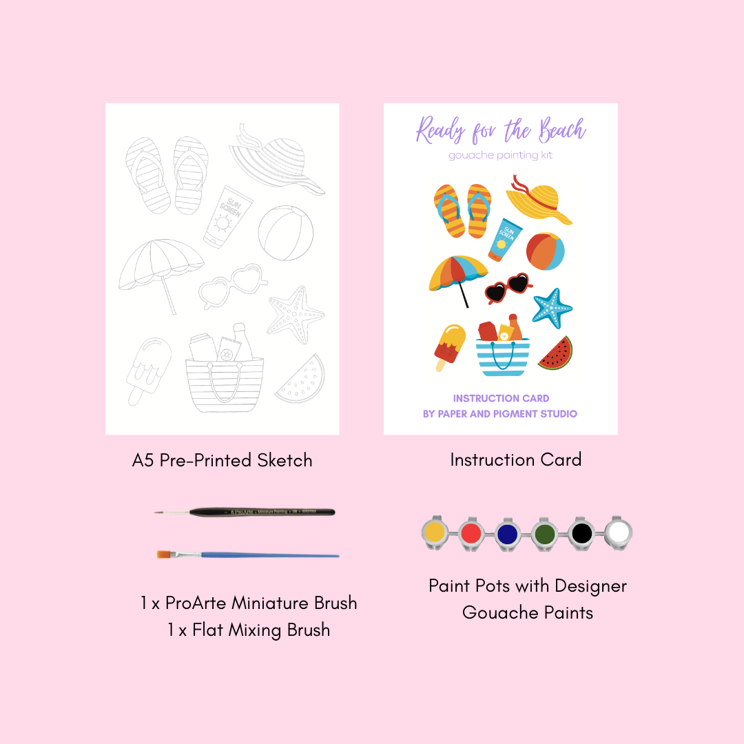 Ready for the Beach- Gouache Painting Kit