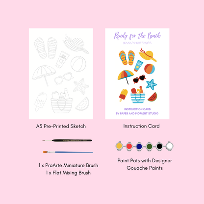Ready for the Beach- Gouache Painting Kit