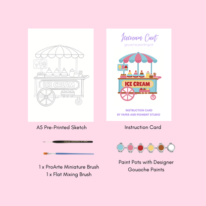 Icecream Cart- Gouache Painting Kit