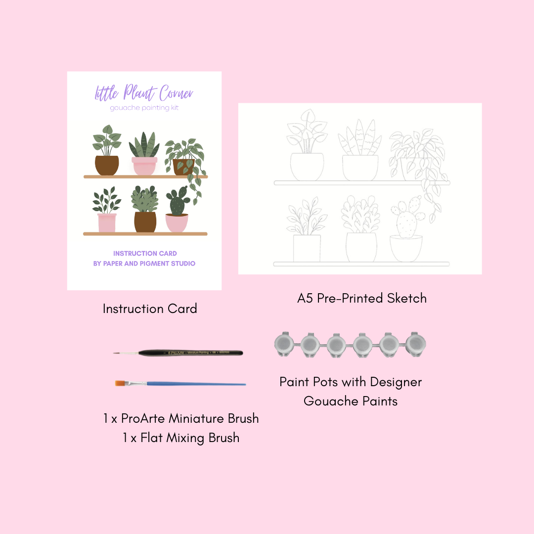Little Plant Corner- Gouache Painting Kit