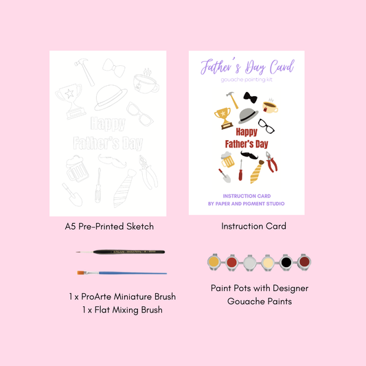 Father's Day Card- Gouache Painting Kit